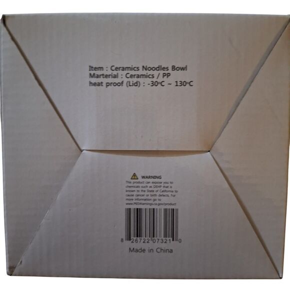 Ceramic Noodles Bowl Cup with Lid LP Living Plus Microwave Multi Purpose - Picture 7 of 9